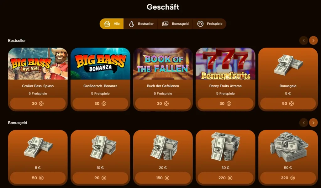 Tornado Boomz Casino Bonusshop mit Freispiele-Angeboten und Bonusgeld