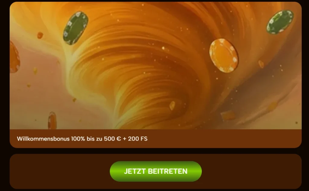 Tornado Boomz Casino Willkommensbonus mit 500 Euro und 200 Freispiele